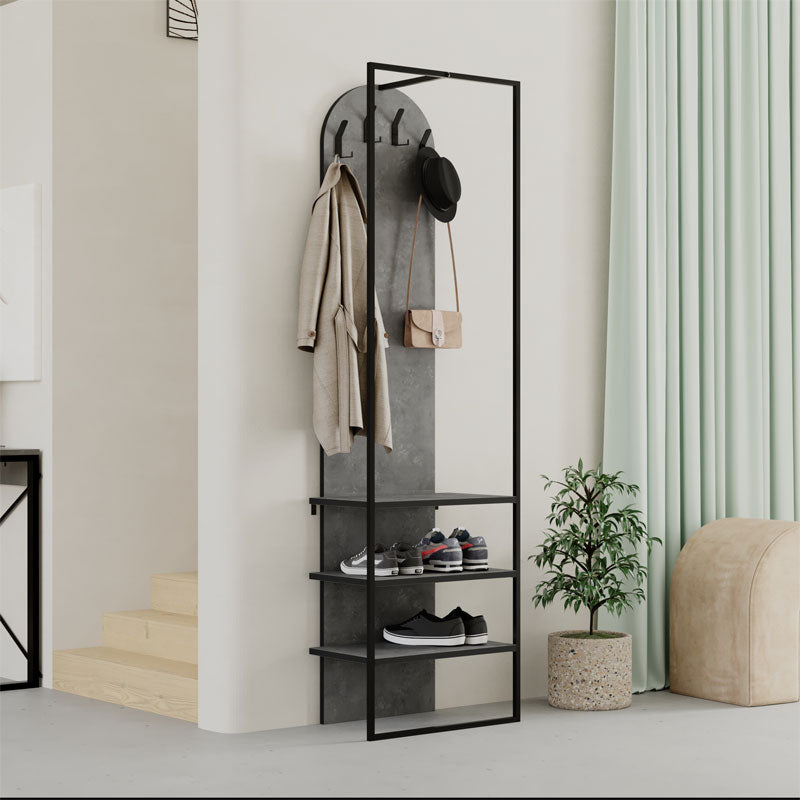 Έπιπλο εισόδου Archy pakoworld μελαμίνης ανθρακί 53x32x180εκ - Hippiehome.gr