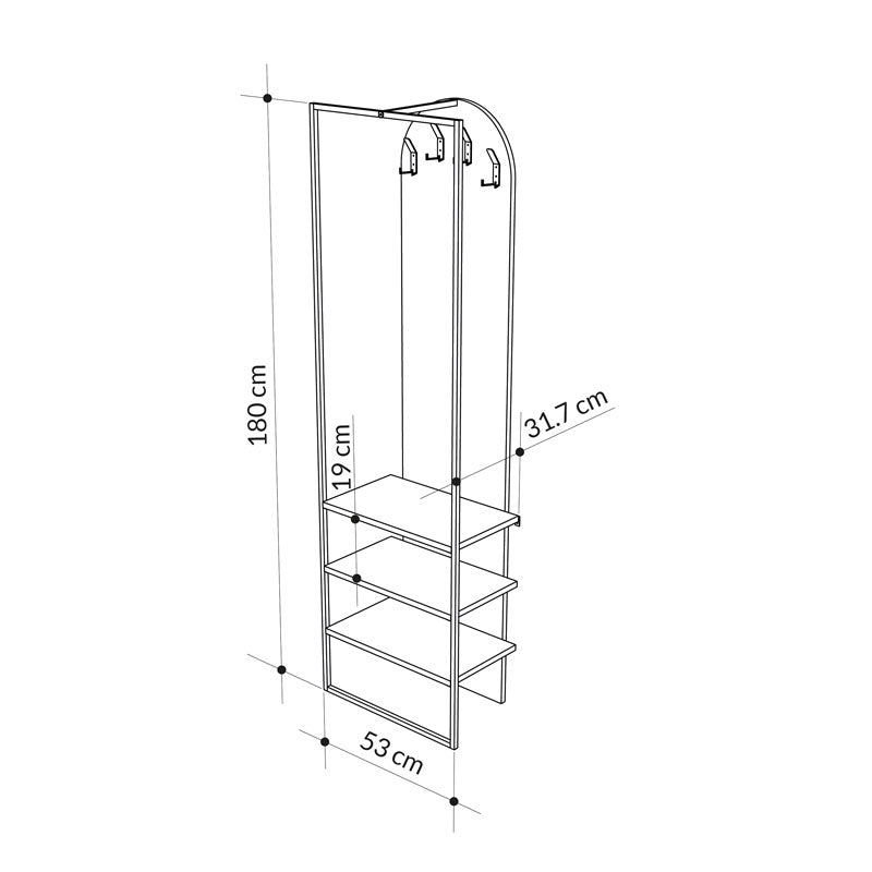 Έπιπλο εισόδου Archy pakoworld μελαμίνης ανθρακί 53x32x180εκ - Hippiehome.gr