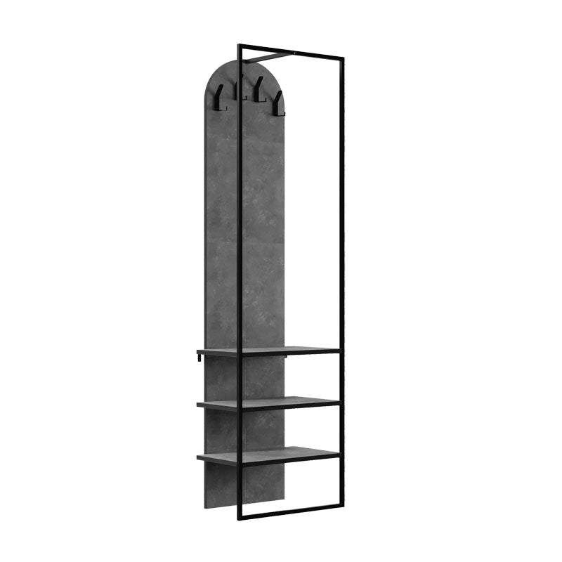 Έπιπλο εισόδου Archy pakoworld μελαμίνης ανθρακί 53x32x180εκ - Hippiehome.gr