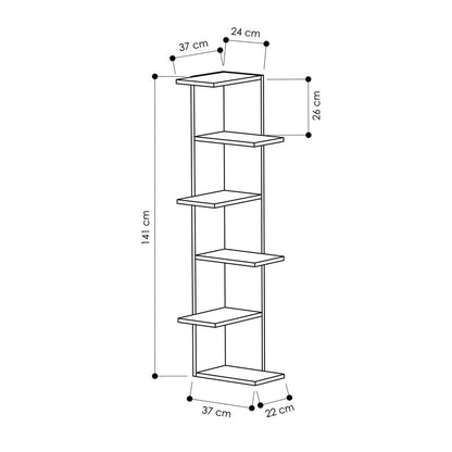 Βιβλιoθήκη γωνιακή Saso pakoworld μελαμίνης λευκό 37x37x141εκ - Hippiehome.gr