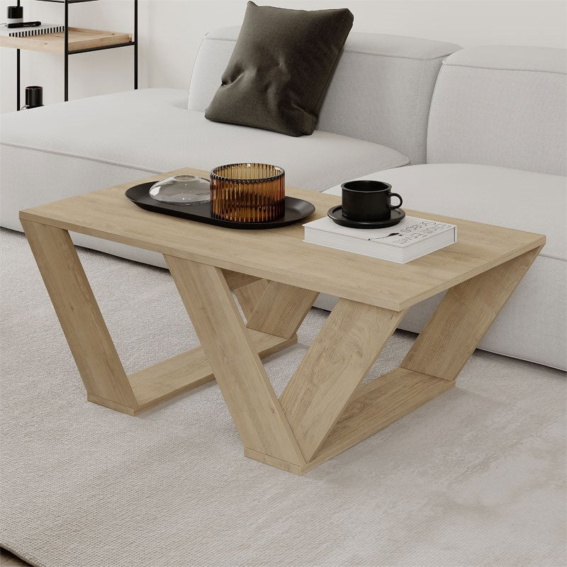 Τραπέζι σαλονιού Pipra pakoworld σε χρώμα φυσικό 110x60x40 - Hippiehome.gr