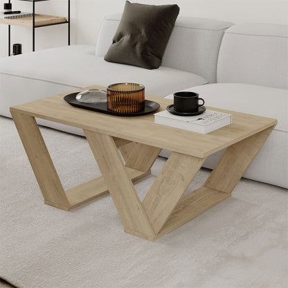 Τραπέζι σαλονιού Pipra pakoworld σε χρώμα φυσικό 110x60x40 - Hippiehome.gr