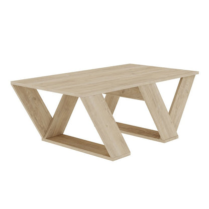 Τραπέζι σαλονιού Pipra pakoworld σε χρώμα φυσικό 110x60x40 - Hippiehome.gr