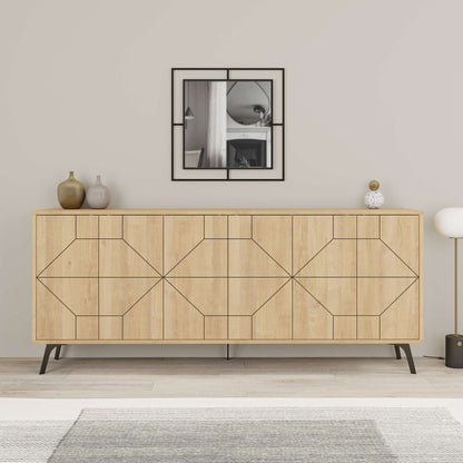 Μπουφές Dune pakoworld σε φυσική απόχρωση 181x35x77.4εκ - Hippiehome.gr