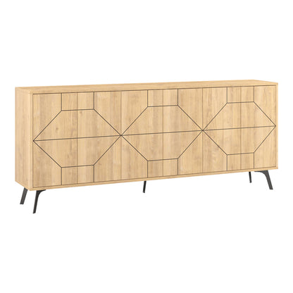 Μπουφές Dune pakoworld σε φυσική απόχρωση 181x35x77.4εκ - Hippiehome.gr