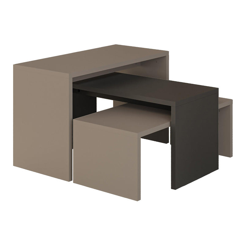 Τραπέζια σαλονιού Kantar pakoworld σετ 3τεμ σε ανθρακί - μόκα απόχρωση 65x30x39εκ - Hippiehome.gr