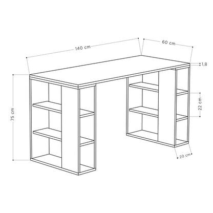Γραφείο Colmar pakoworld σε λευκή-ανθρακί απόχρωση 140x60x75εκ - Hippiehome.gr