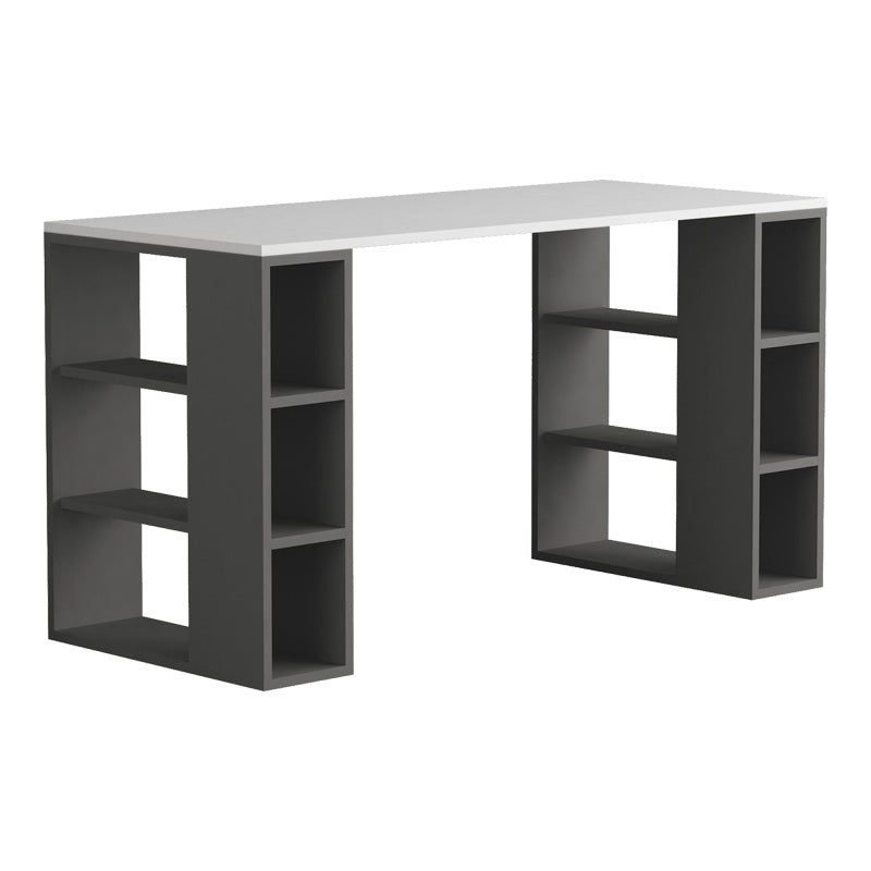 Γραφείο Colmar pakoworld σε λευκή-ανθρακί απόχρωση 140x60x75εκ - Hippiehome.gr