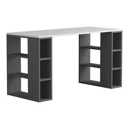 Γραφείο Colmar pakoworld σε λευκή-ανθρακί απόχρωση 140x60x75εκ - Hippiehome.gr