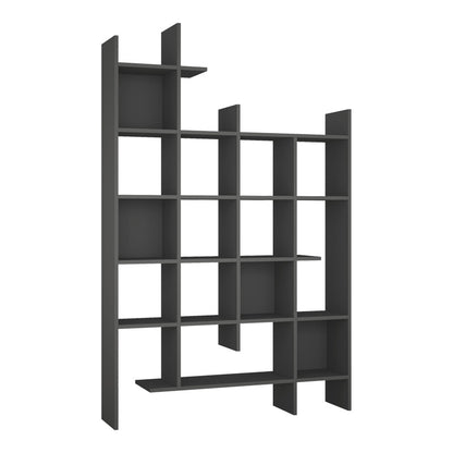 Βιβλιοθήκη Manco pakoworld σε ανθρακί απόχρωση 122x25.5x188εκ - Hippiehome.gr