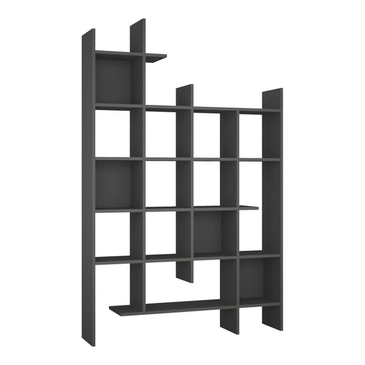 Βιβλιοθήκη Manco pakoworld σε ανθρακί απόχρωση 122x25.5x188εκ - Hippiehome.gr