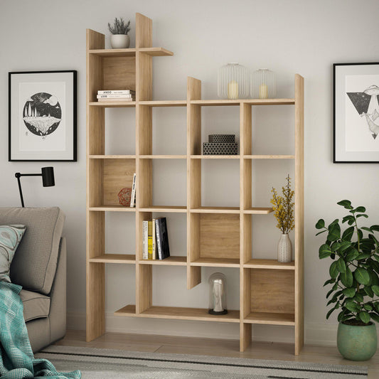 Βιβλιοθήκη Manco pakoworld σε oak απόχρωση 122x25.5x188εκ - Hippiehome.gr