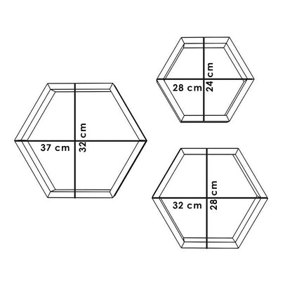 Ραφιέρα τοίχου Valis pakoworld τριών τεμαχίων χρώμα καρυδί 37x9x32εκ - Hippiehome.gr