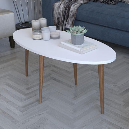 Τραπέζι σαλονιού Barton pakoworld λευκό-καφέ 90x45x40εκ - Hippiehome.gr