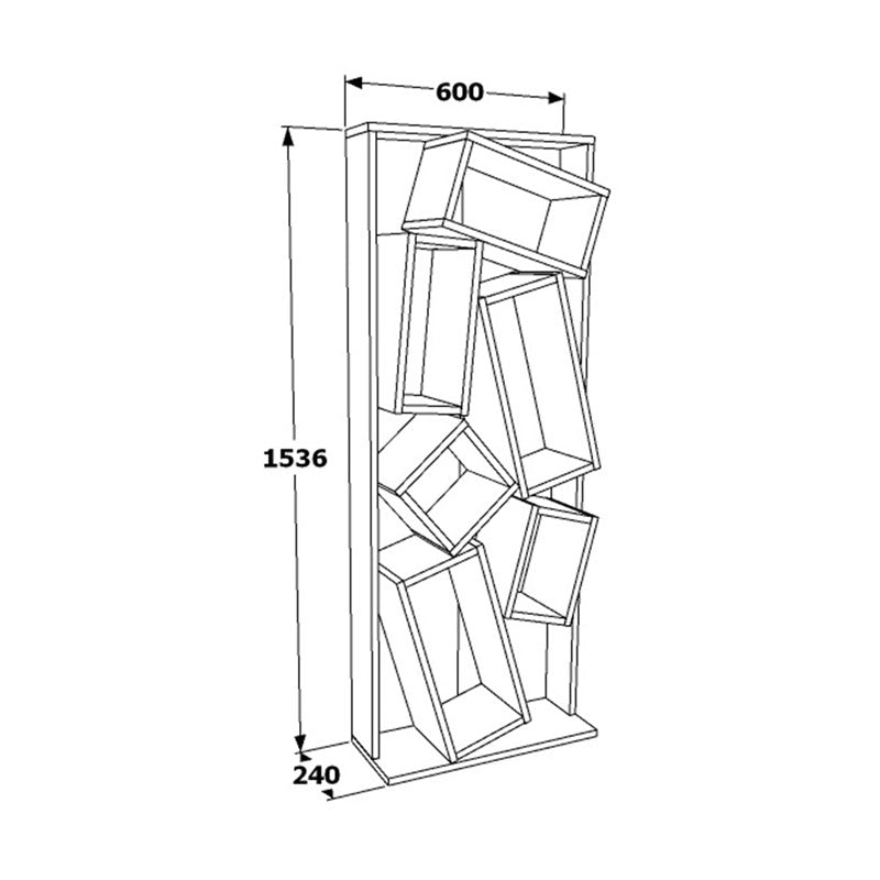 Βιβλιοθήκη Jamey pakoworld sonoma-μαύρο 60x24x153,6εκ - Hippie Home 