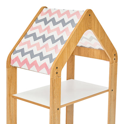 Ραφιέρα τ. Montessori Zoilen pakoworld φυσικό-λευκό-ροζ mdf 50x30x80εκ - Hippiehome.gr