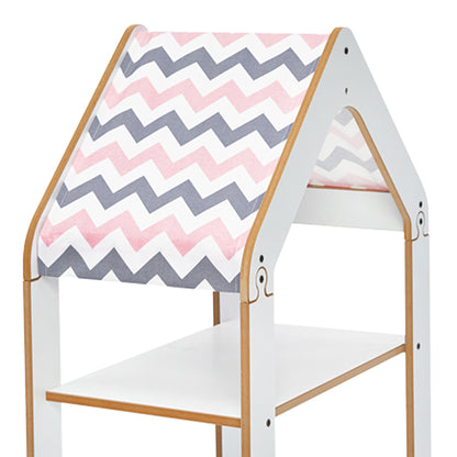 Ραφιέρα τ. Montessori Zoilen pakoworld λευκό-ροζ mdf 50x30x80εκ - Hippiehome.gr