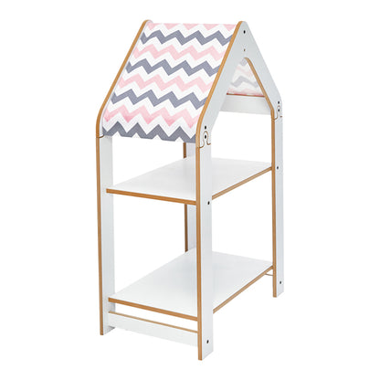 Ραφιέρα τ. Montessori Zoilen pakoworld λευκό-ροζ mdf 50x30x80εκ - Hippiehome.gr