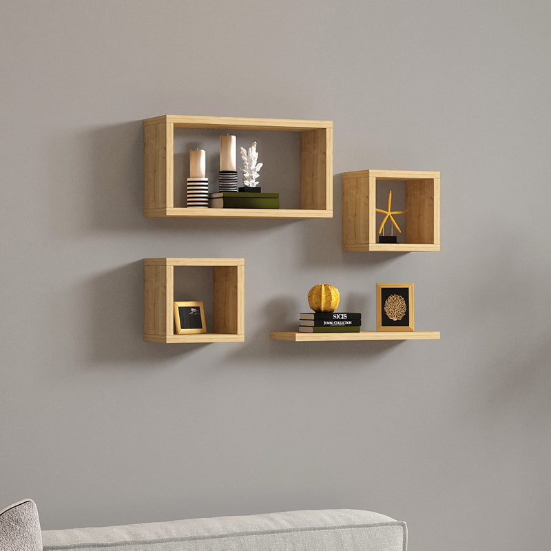 Ραφιέρα Babine pakoworld μελαμίνη σε oak απόχρωση 84x15x44εκ - Hippiehome.gr