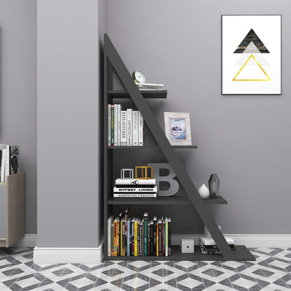 Βιβλιοθήκη Quina pakoworld σε ανθρακί απόχρωση 100x30x150εκ - Hippiehome.gr