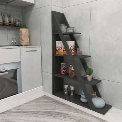 Βιβλιοθήκη Quina pakoworld σε ανθρακί απόχρωση 100x30x150εκ - Hippiehome.gr