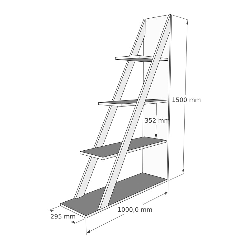 Βιβλιοθήκη Quina pakoworld σε ανθρακί απόχρωση 100x30x150εκ - Hippiehome.gr