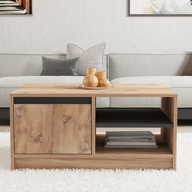 Τραπέζι σαλονιού Narli pakoworld σε sonoma απόχρωση 90x60x45εκ - Hippiehome.gr