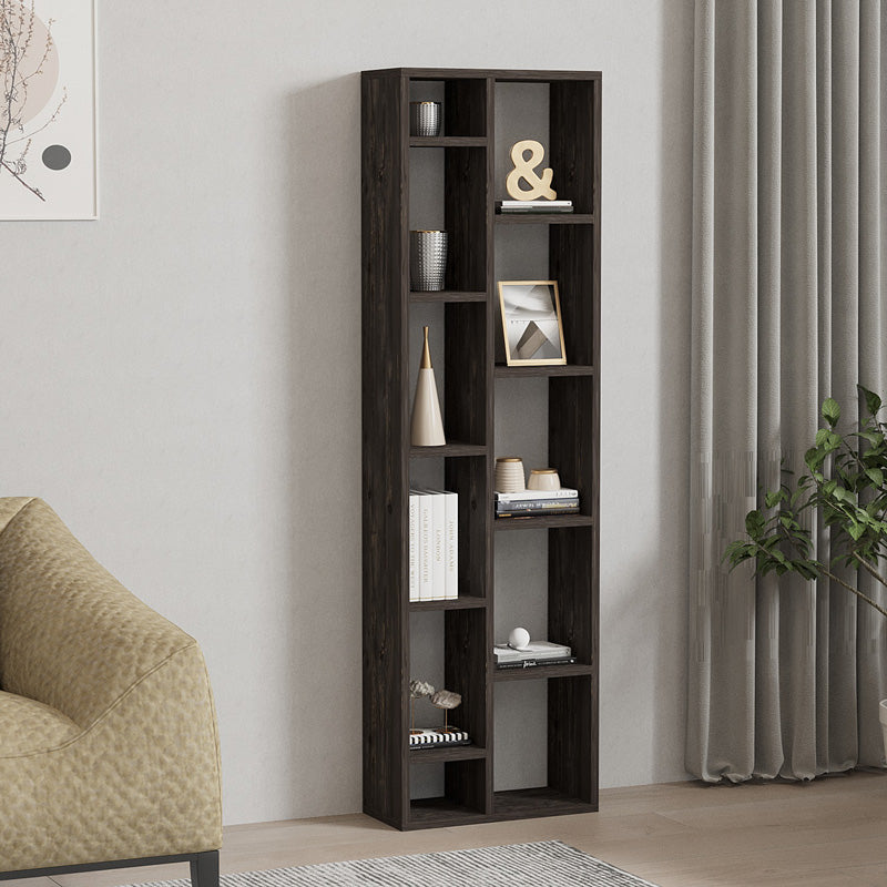 Βιβλιοθήκη Minicu pakoworld σε σκούρο καρυδί απόχρωση 44,4x19,6x150εκ - Hippiehome.gr