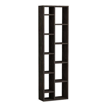 Βιβλιοθήκη Minicu pakoworld σε σκούρο καρυδί απόχρωση 44,4x19,6x150εκ - Hippiehome.gr