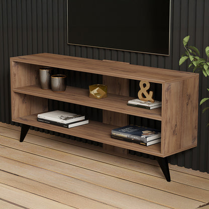 Έπιπλο τηλεόρασης Prestige pakoworld σε sonoma απόχρωση 120x29,6x50εκ - Hippiehome.gr