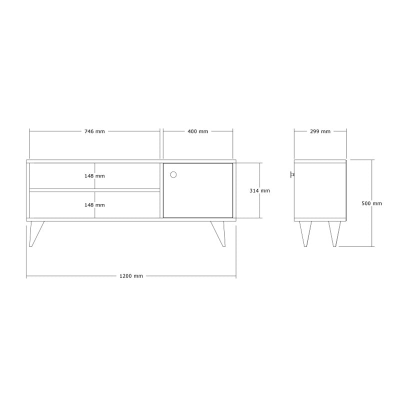Έπιπλο τηλεόρασης Wison pakoworld σε oak απόχρωση 120x29x50εκ - Hippiehome.gr