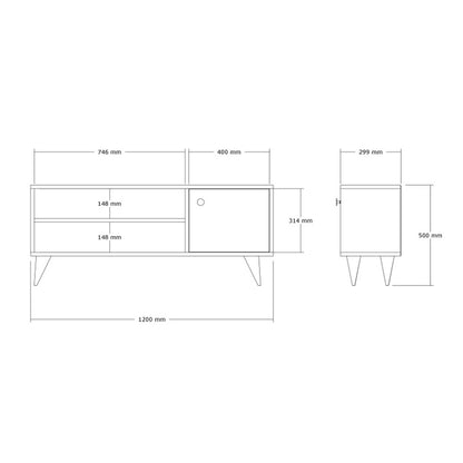 Έπιπλο τηλεόρασης Wison pakoworld σε oak απόχρωση 120x29x50εκ - Hippiehome.gr