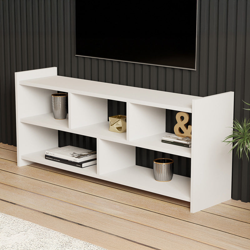 Έπιπλο τηλεόρασης Kapri pakoworld σε λευκή απόχρωση 120x28x55εκ - Hippiehome.gr
