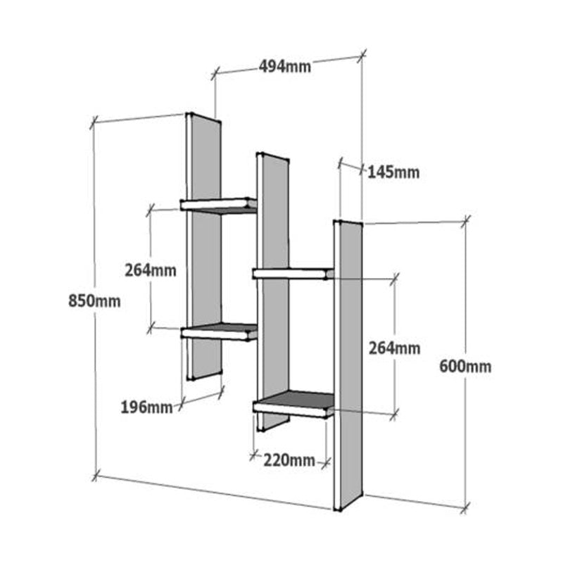 Ραφιέρα τοίχου Tabal pakoworld σε λευκή απόχρωση 49.4x14.5x85εκ - Hippiehome.gr