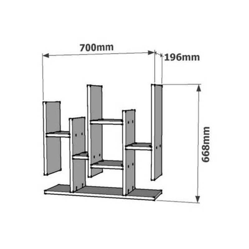 Ραφιέρα τοίχου Bemba pakoworld σε καρυδί απόχρωση 70x19,6x68,8εκ - Hippiehome.gr