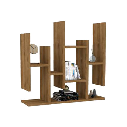 Ραφιέρα τοίχου Bemba pakoworld σε καρυδί απόχρωση 70x19,6x68,8εκ - Hippiehome.gr