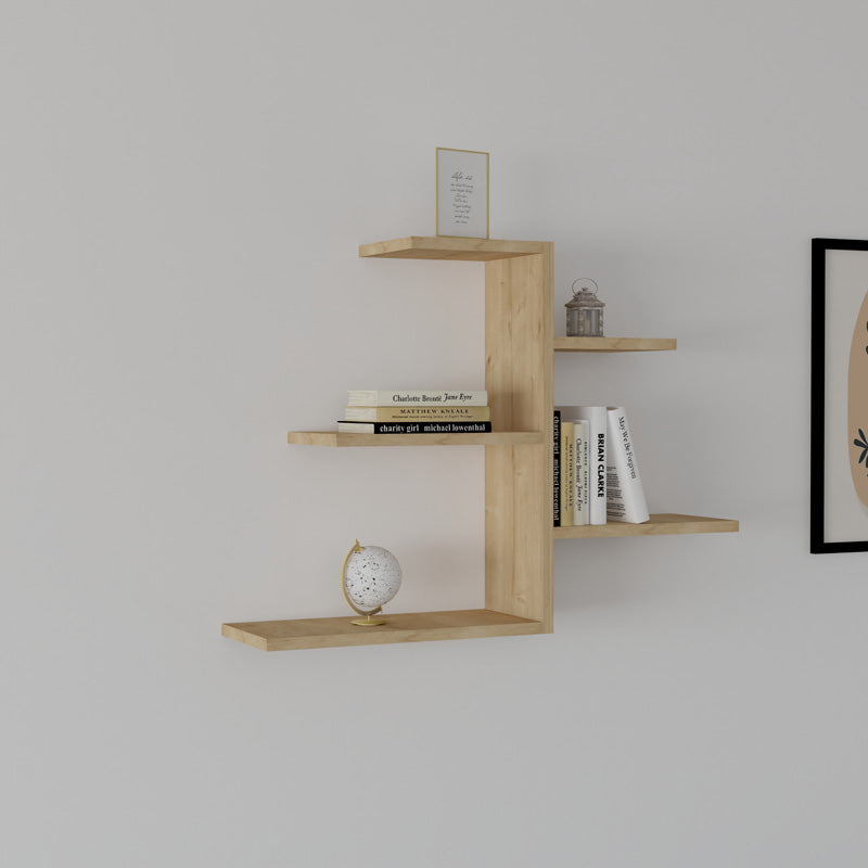 Ραφιέρα τοίχου Callum pakoworld σε oak απόχρωση 82.2x19,6x48εκ - Hippiehome.gr