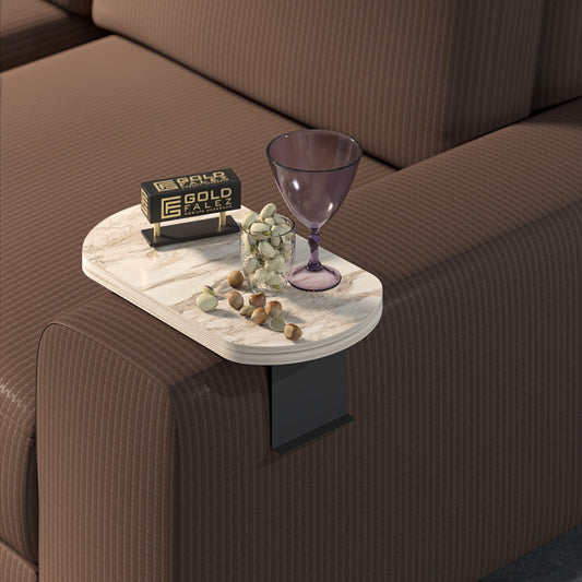 Βοηθητικό τραπεζάκι Linea pakoworld σε γκρι όψη μαρμάρου με μαύρα μεταλλικά πόδια 20x35x10εκ - Hippiehome.gr