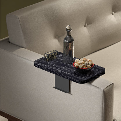 Βοηθητικό τραπεζάκι Linea I pakoworld σε μαύρη όψη μαρμάρου με μαύρα μεταλλικά πόδια 20x35x10εκ - Hippiehome.gr