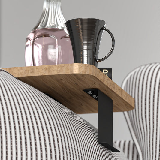 Βοηθητικό τραπεζάκι Linea I pakoworld σε sonoma με μαύρα μεταλλικά πόδια 20x35x10εκ - Hippiehome.gr