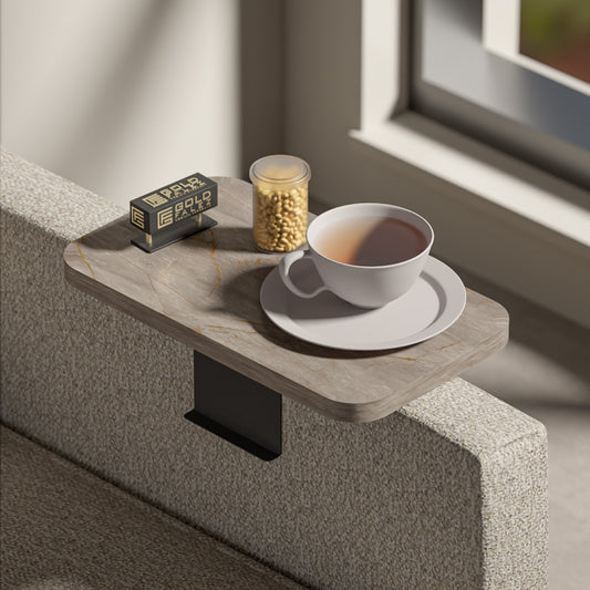 Βοηθητικό τραπεζάκι Linea I pakoworld σε ανθρακί όψη μαρμάρου με μαύρα μεταλλικά πόδια 20x35x10εκ - Hippiehome.gr