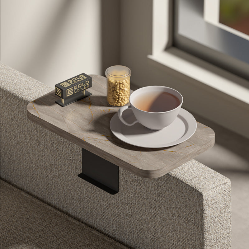 Βοηθητικό τραπεζάκι Linea I pakoworld σε ανθρακί όψη μαρμάρου με μαύρα μεταλλικά πόδια 20x35x10εκ - Hippiehome.gr