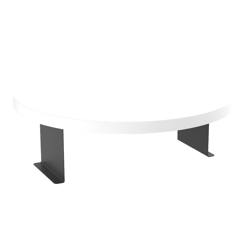 Βοηθητικό τραπεζάκι Linea pakoworld σε λευκή απόχρωση με μαύρα μεταλλικά πόδια Φ35,5x5εκ - Hippiehome.gr