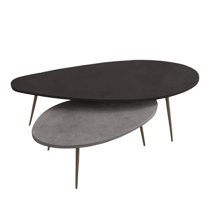 Τραπέζι σαλονιού Monty pakoworld 2 τεμ. σε απόχρωση σε μαύρο-γκρι απόχρωση 116x46x46εκ - Hippiehome.gr