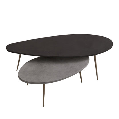 Τραπέζι σαλονιού Monty pakoworld 2 τεμ. σε απόχρωση σε μαύρο-γκρι απόχρωση 116x46x46εκ - Hippiehome.gr