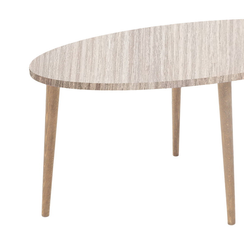 Τραπέζι σαλονιού Barton pakoworld επιφάνεια σε φυσική απόχρωση με καρυδί πόδι 90x45x40εκ - Hippiehome.gr