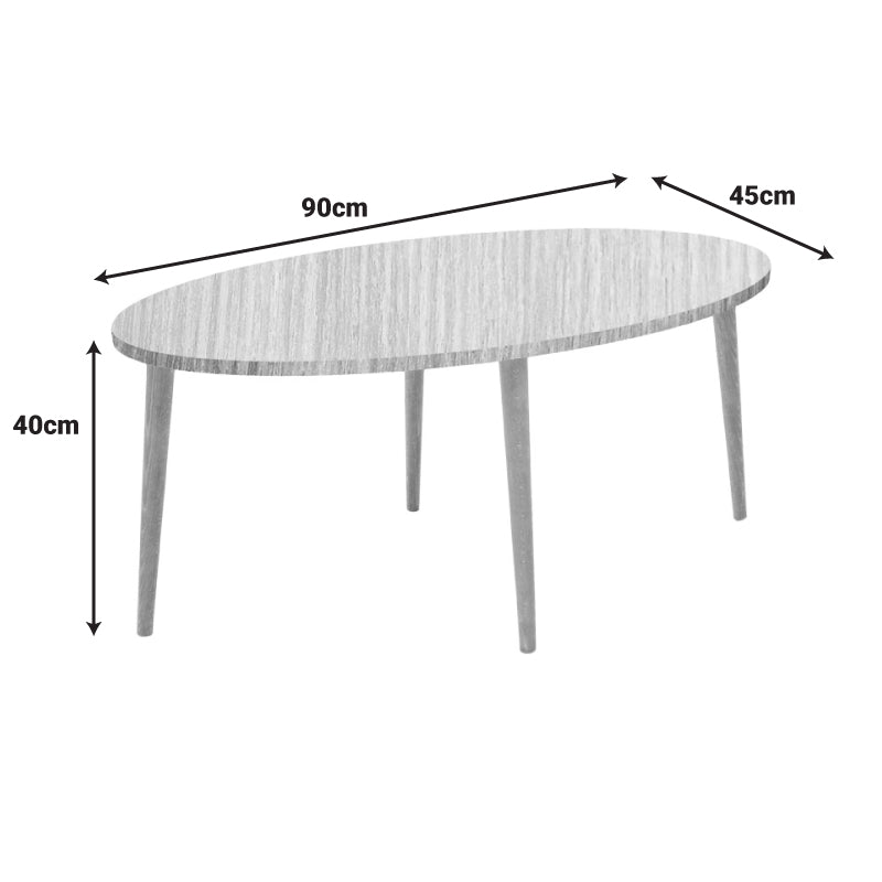 Τραπέζι σαλονιού Barton pakoworld επιφάνεια σε φυσική απόχρωση με καρυδί πόδι 90x45x40εκ - Hippiehome.gr