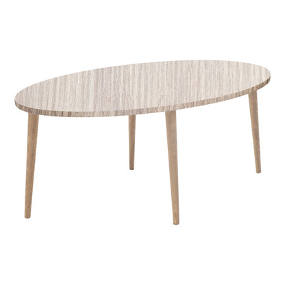 Τραπέζι σαλονιού Barton pakoworld επιφάνεια σε φυσική απόχρωση με καρυδί πόδι 90x45x40εκ - Hippiehome.gr