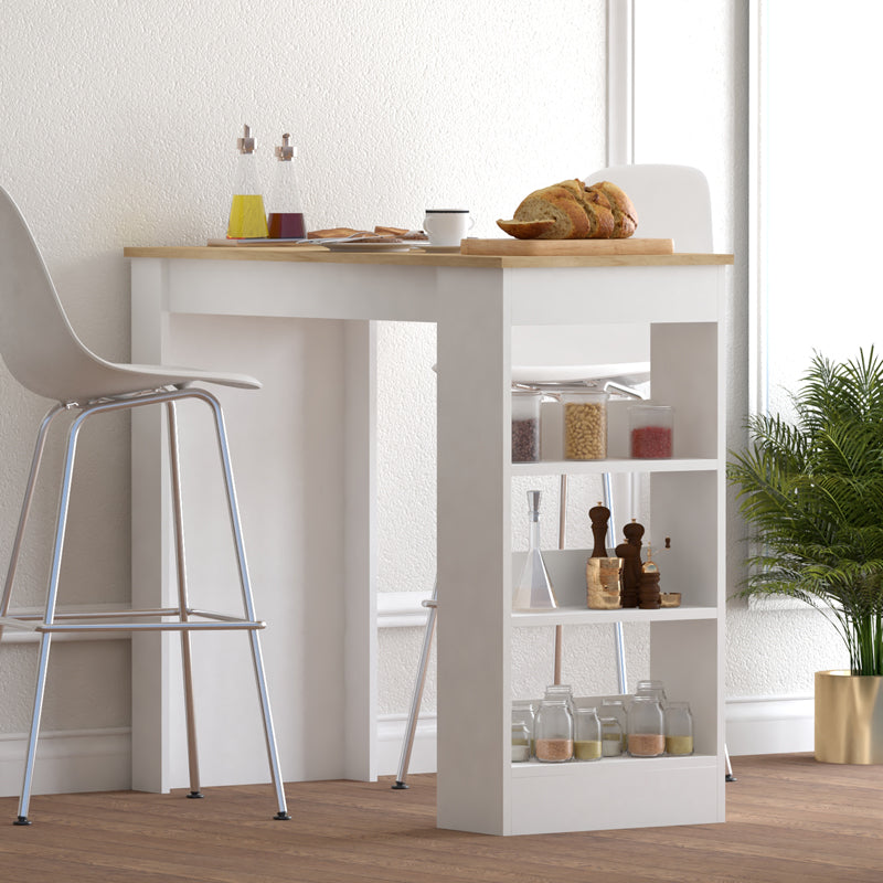 Τραπέζι μπαρ Riff pakoworld λευκό-sonoma 120x50x100εκ - Hippiehome.gr