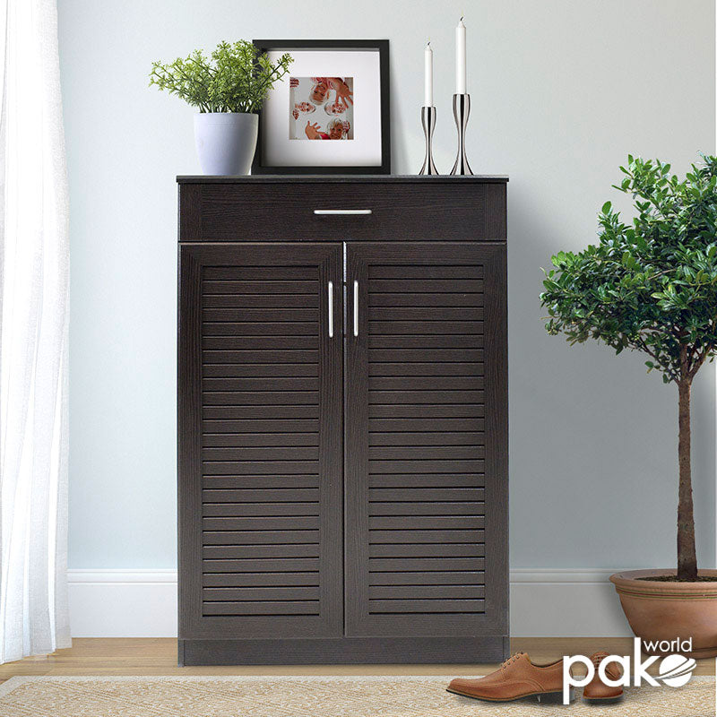 Παπουτσοθήκη-ντουλάπι SANTE pakoworld 20 ζεύγων χρώμα wenge 80x37x123εκ - Hippiehome.gr